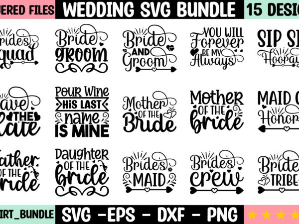 Wedding svg bundle t shirt design for sale