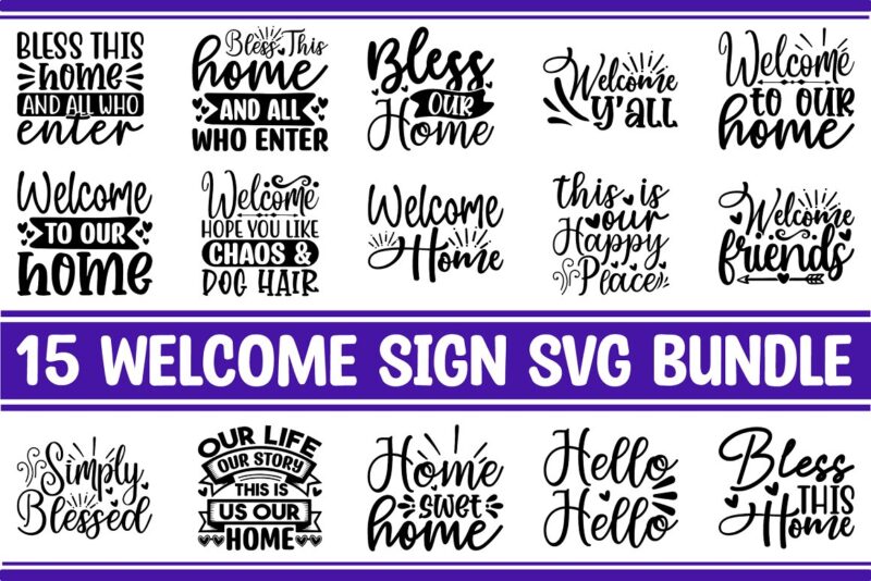 Welcome Sign SVG Bundle