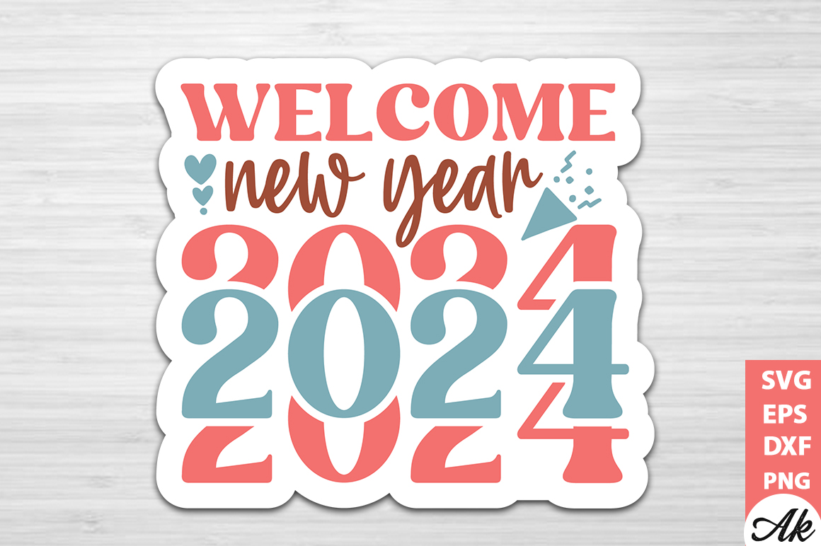 new year 2024 Stickers Design Buy tshirt designs