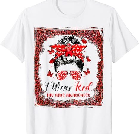 Women girl leopard hiv aids awareness t-shirt