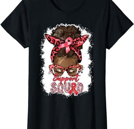 Womens aids hiv awareness support squad black woman red ribbon t-shirt