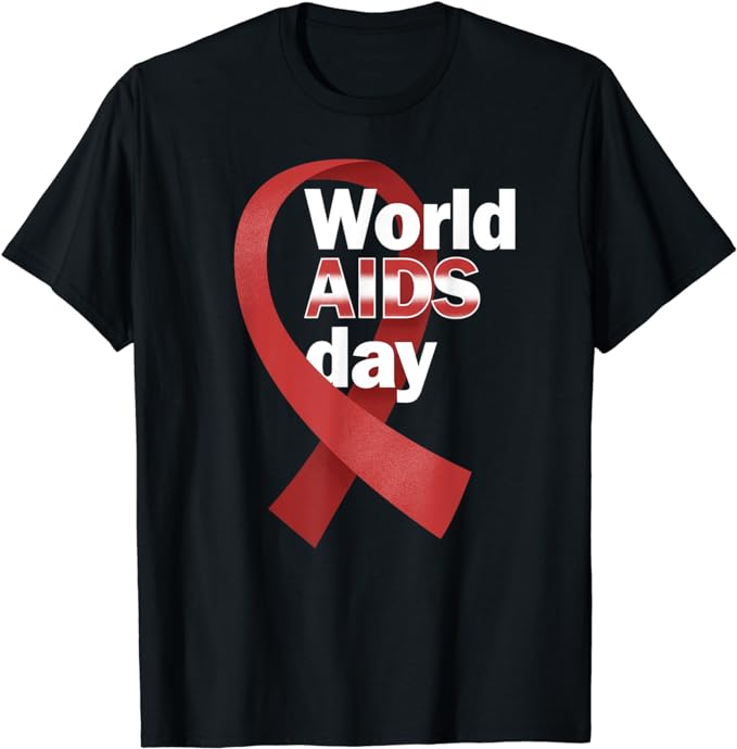 World Aids Day Hope Hiv Red Ribbon Aids Awareness Matching T-Shirt