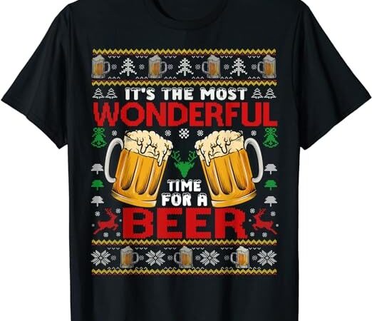 Xmas wonderful time for a beer ugly christmas sweaters t-shirt png file