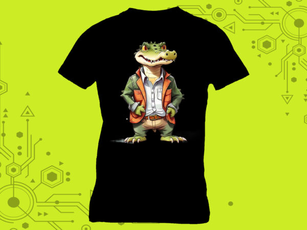 Discover the charm of our sweet crocodiles clipart masterpieces, meticulously crafted for print on demand websites t shirt vector illustration