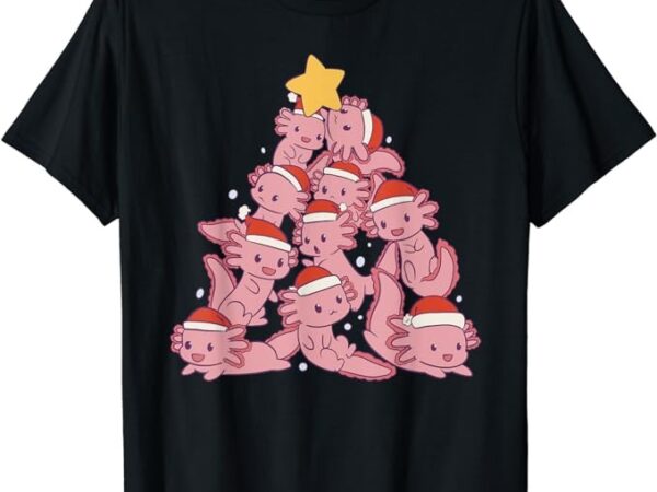 Axolotl christmas tree pajamas santa claus pj girls boys t-shirt