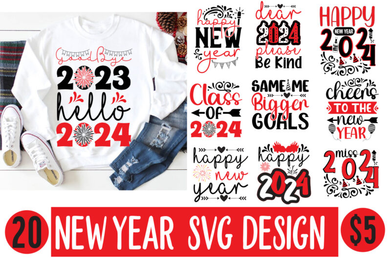 New year SVG design bundle ,new year 2024,new year decorations 2024, new year decorations, new year hats 2024,new year earrings, new year he