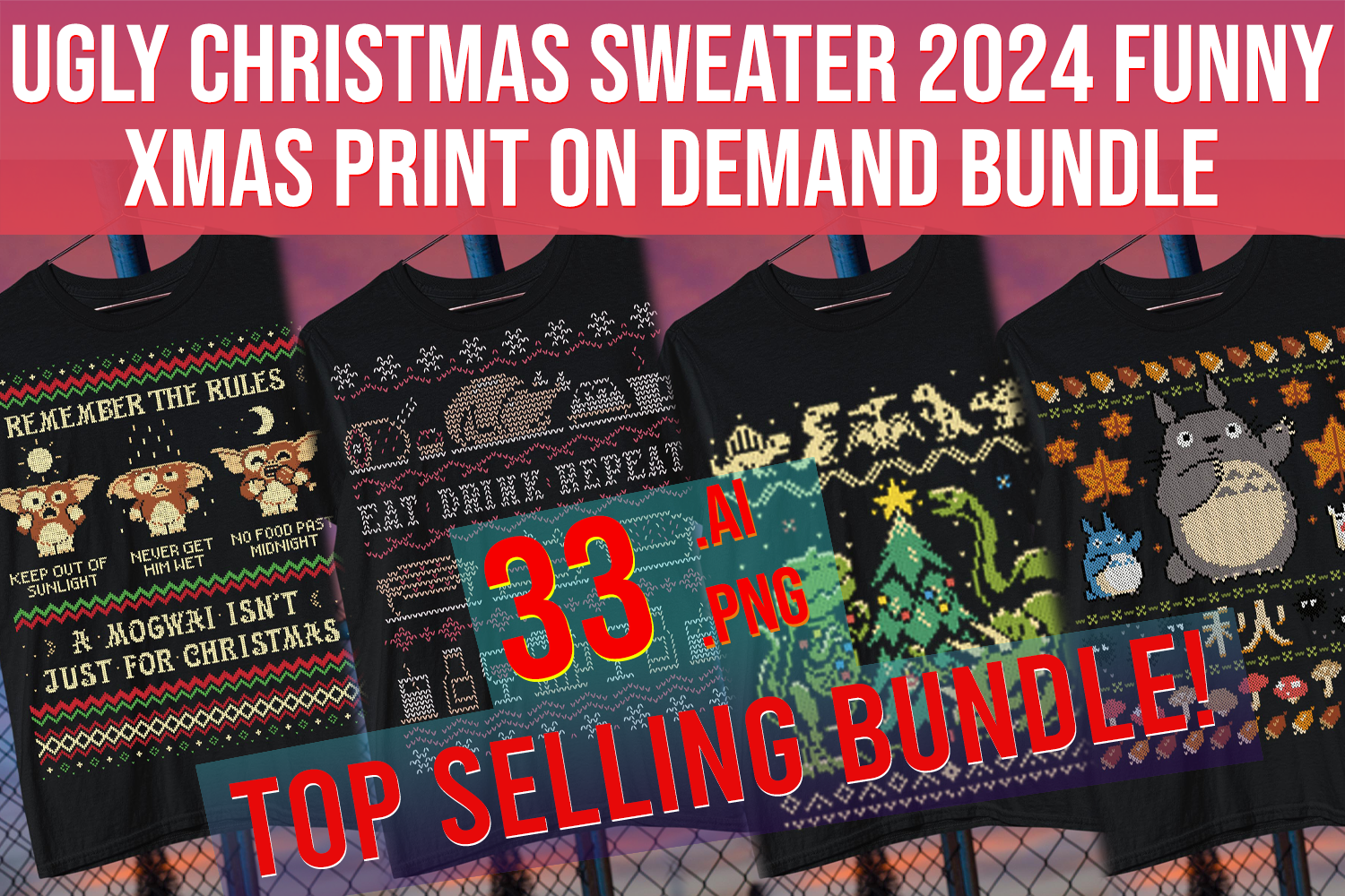 Ugly Christmas Sweater 2024 Funny Xmas Print On Demand Bundle Top   Christmas2024cover 