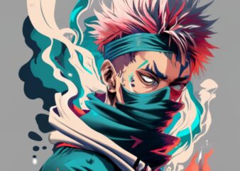 design for t shirt satoru gojo in jujutsu kaisen anime PNG File