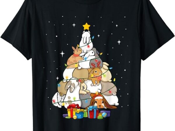 Cute bunny christmas tree t-shirt