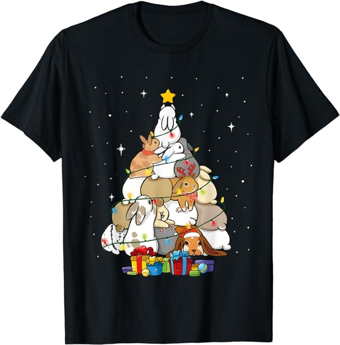 cute bunny christmas tree T-Shirt