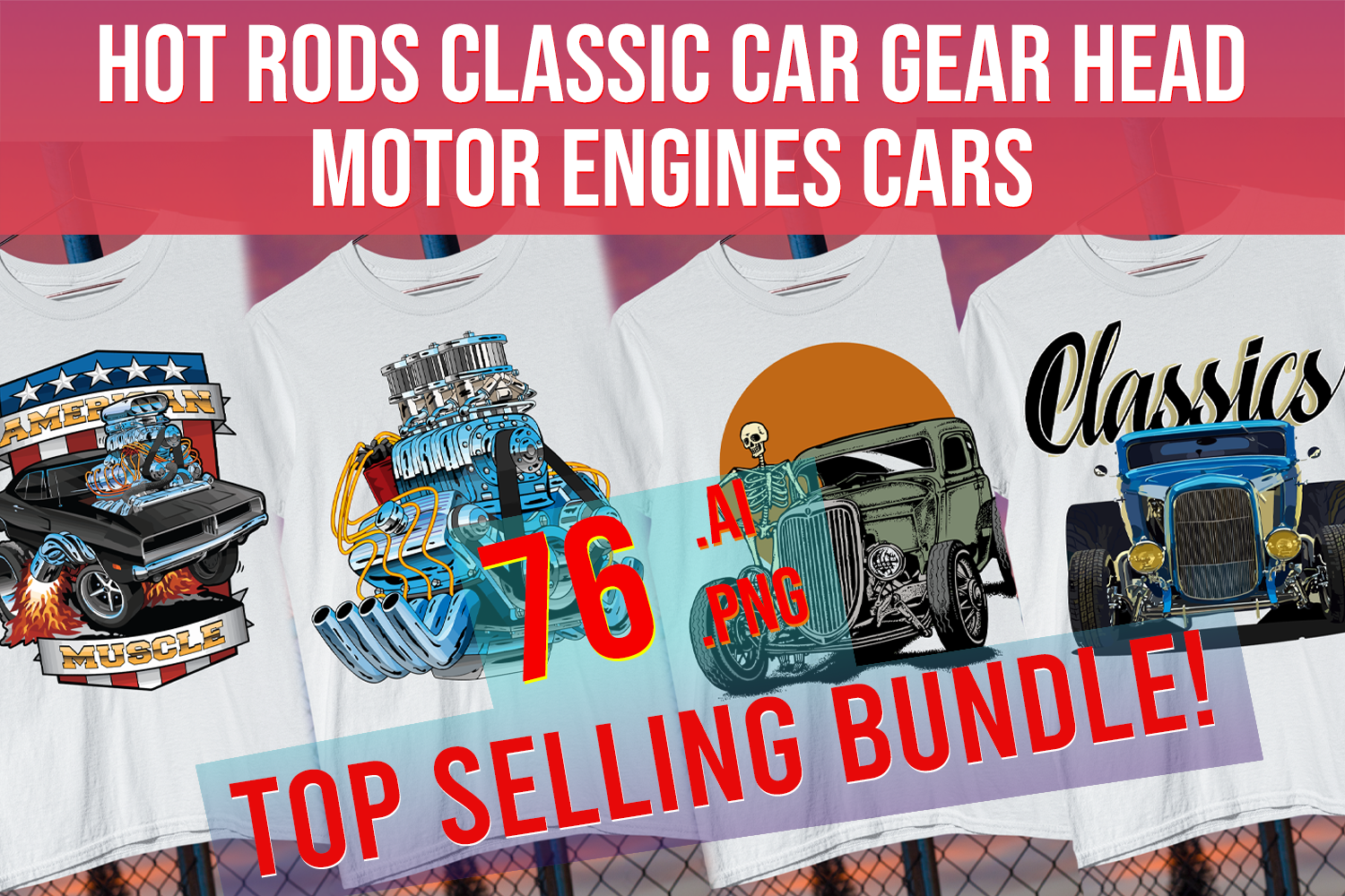 Hot Rods Classic Car Gear Head Motor Engines Cars Print on Demand