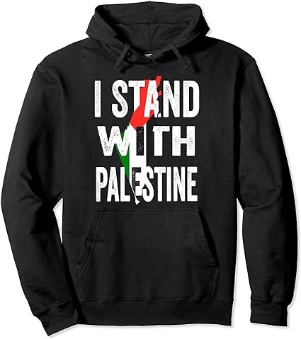 i stand with palestine flag and map Pullover Hoodie