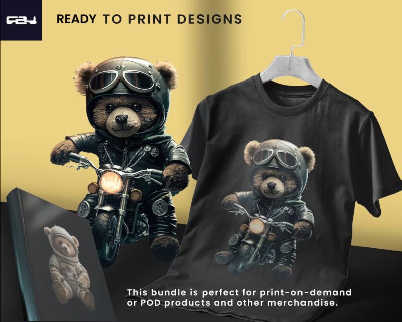 Bear T-shirt designs bundle, Bear Streetwear design, Shirt design, Bear design, Urban, Aesthetic Design, Teddy Bear design, DTG, DTF