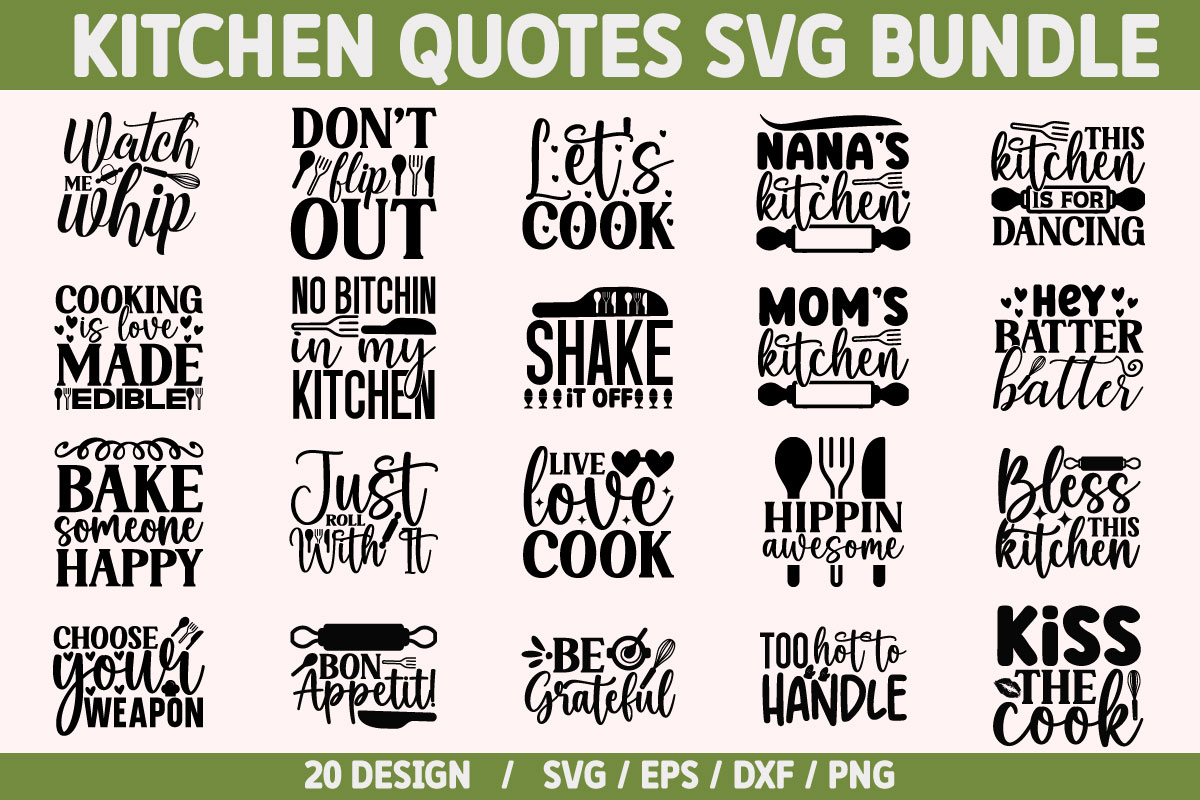 kitchen Quotes SVG Bundle - Buy t-shirt designs