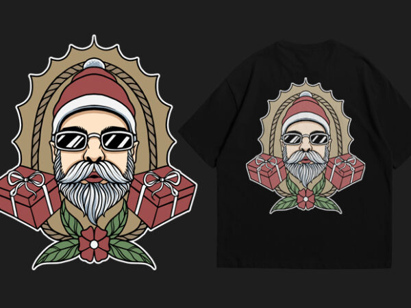 Santa old school t-shirt design