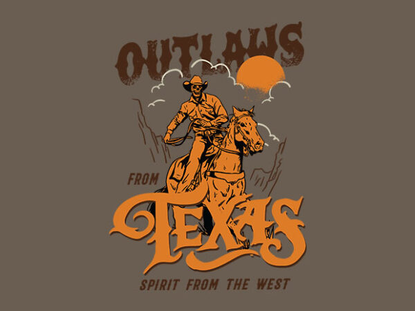 Outlaws from texas t shirt design online