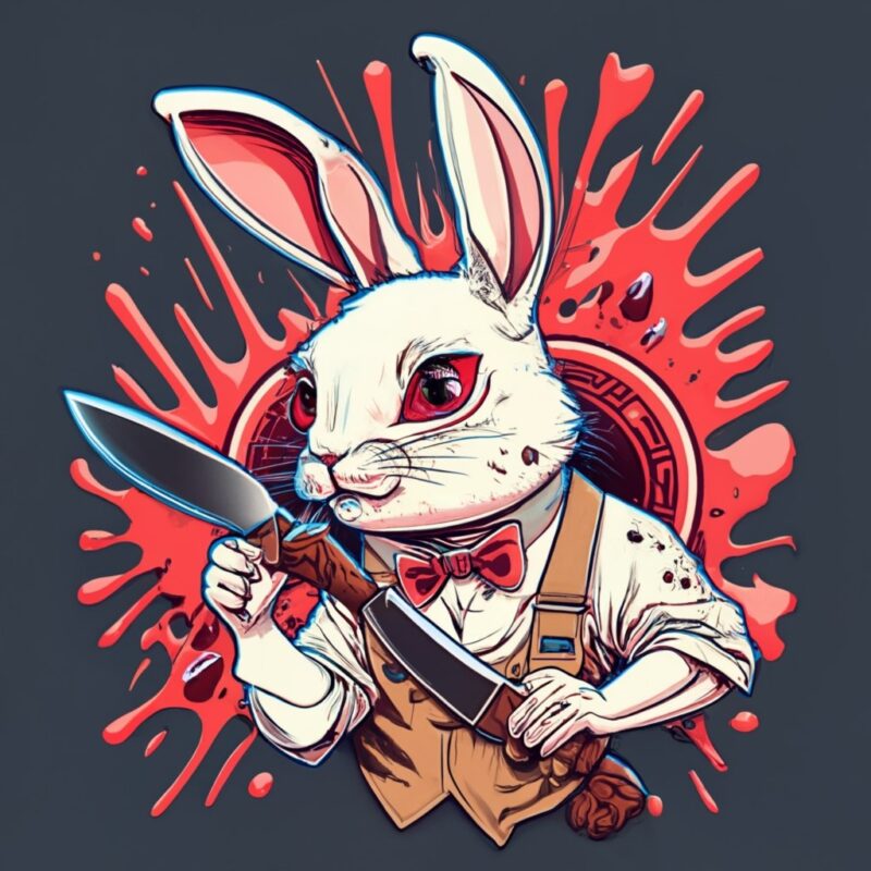 Zombie Bunny T-shirt Design Vector Download