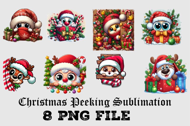 Christmas Peeking Sublimation Bundle