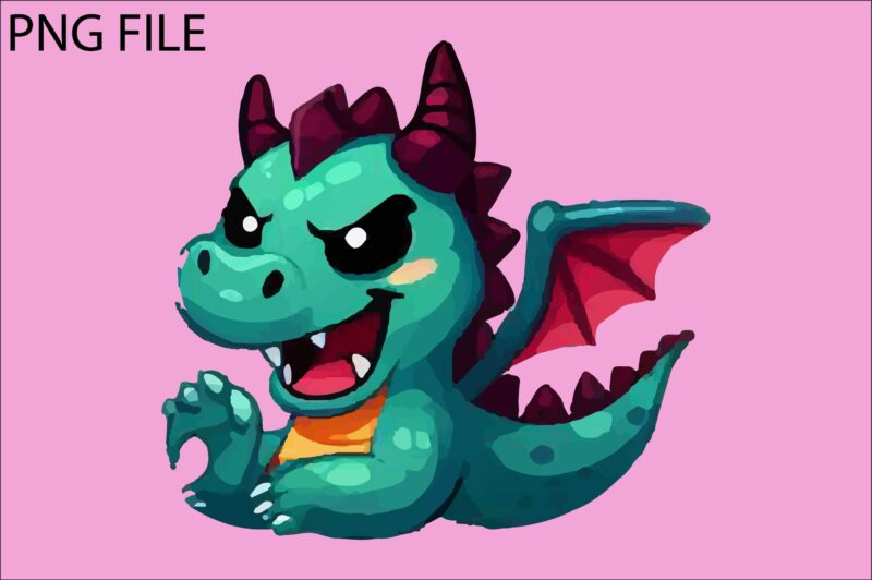 Dragon colorful sticker PNG Sublimation