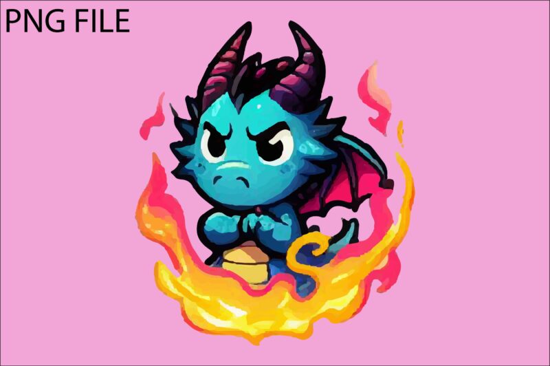 Dragon colorful sticker PNG Sublimation