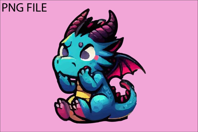 Dragon colorful sticker PNG Sublimation