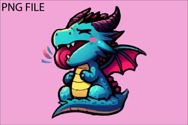 Dragon colorful sticker PNG Sublimation