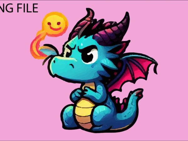 Dragon colorful sticker png sublimation t shirt vector illustration