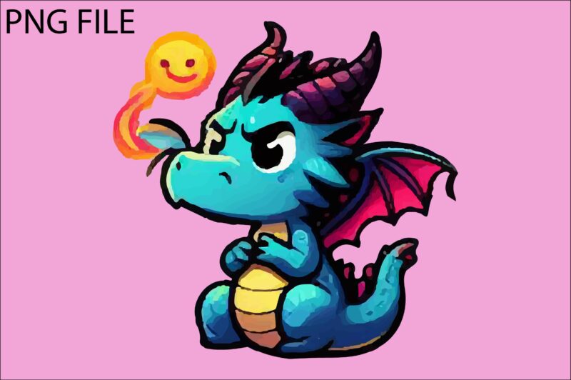 Dragon colorful sticker PNG Sublimation