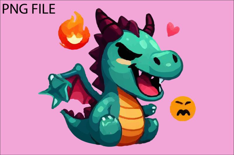 Dragon colorful sticker PNG Sublimation