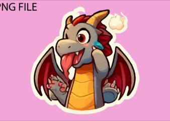 Dragon colorful sticker PNG Sublimation