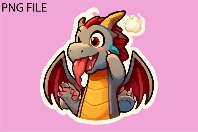 Dragon colorful sticker PNG Sublimation