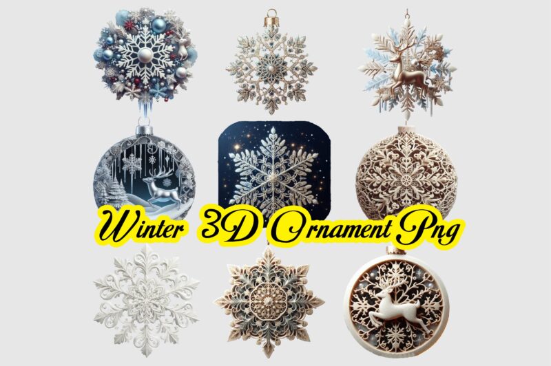 Winter 3d Ornament PNG Sublimation