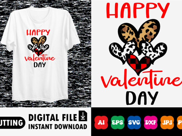 Happy valentine day shirt design print template