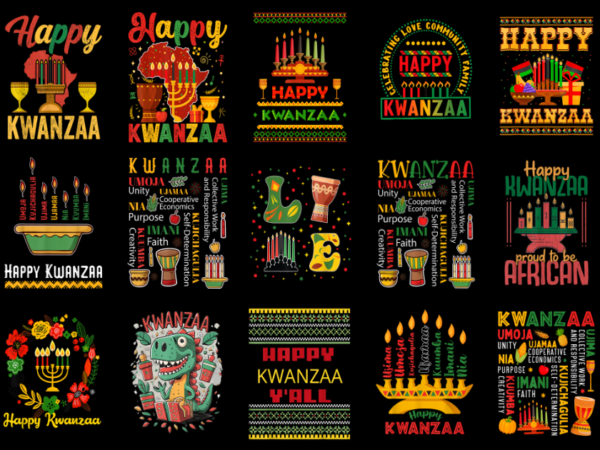 15 kwanzaa shirt designs bundle for commercial use part 1, kwanzaa t-shirt, kwanzaa png file, kwanzaa digital file, kwanzaa gift, kwanzaa do