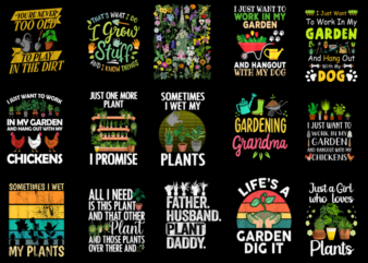 15 Gardening Shirt Designs Bundle For Commercial Use Part 1, Gardening T-shirt, Gardening png file, Gardening digital file, Gardening gift,