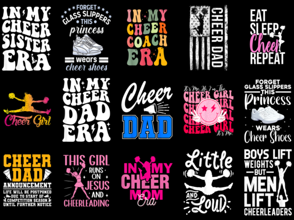 15 cheerleading shirt designs bundle for commercial use part 1, cheerleading t-shirt, cheerleading png file, cheerleading digital file, chee