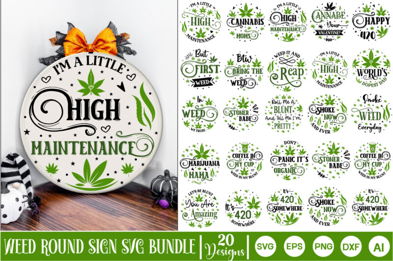 Weed Round Sign SVG Design, Weed Round Sign t-shirt Design, T-shirt Bundle, Marijuana Sign SVG Design, weed Round Sign svg design, weed Sign