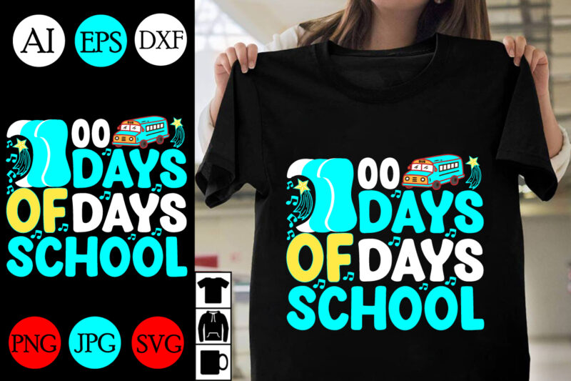 100 days of school SVG Design . 100 days of school T-shirt Design . 100 days of school Vector Design . 100 days of school Design For 2024.