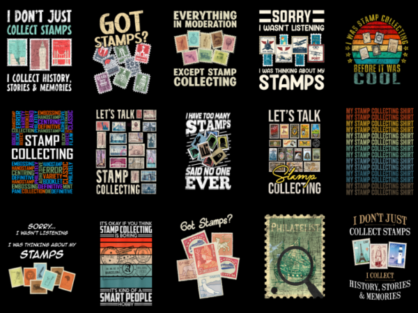 15 stamp collecting shirt designs bundle for commercial use part 1, stamp collecting t-shirt, stamp collecting png file, stamp collecting di