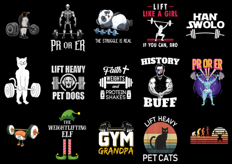 15 Weightlifting Shirt Designs Bundle For Commercial Use Part 1, Weightlifting T-shirt, Weightlifting png file, Weightlifting digital file,