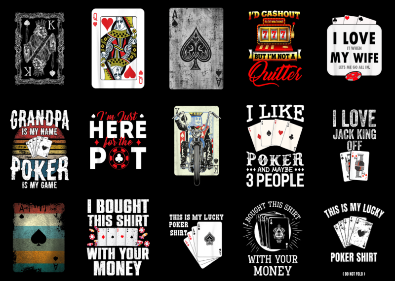 15 Poker Shirt Designs Bundle For Commercial Use Part 10, Poker T-shirt, Poker png file, Poker digital file, Poker gift, Poker download