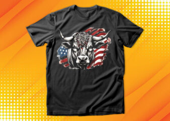 American patriot Bull cow T-Shirt