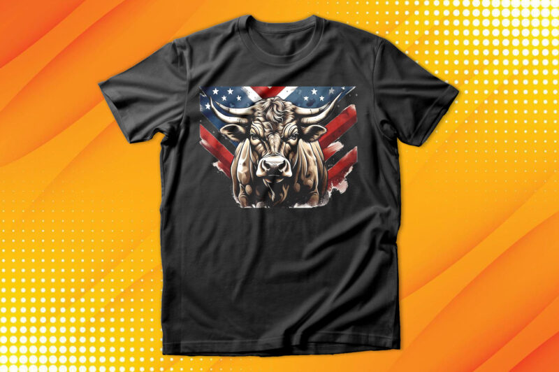 American patriot Bull cow T-Shirt