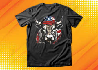 American patriot Bull cow T-Shirt