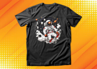 Astronaut swimming in galaxy T-Shirt