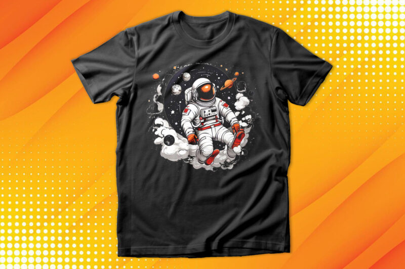 Astronaut swimming in galaxy T-Shirt