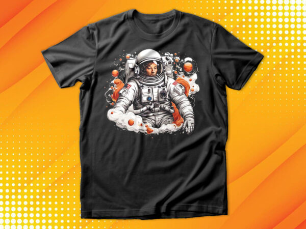 Astronaut swimming in galaxy t-shirt