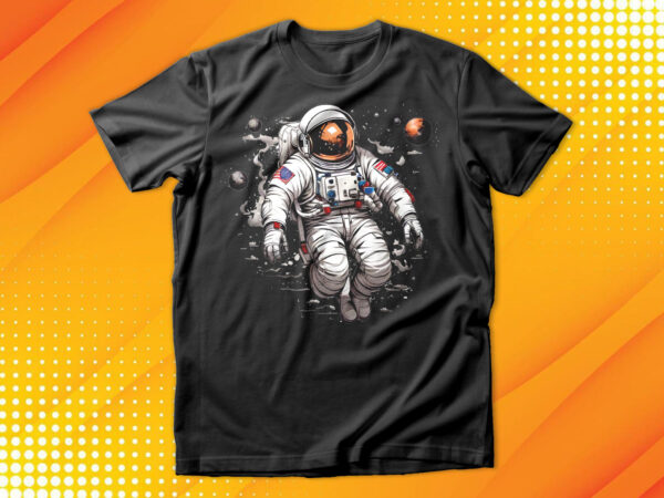 Astronaut swimming in galaxy t-shirt