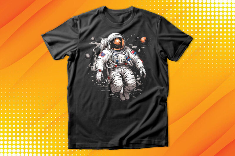 Astronaut swimming in galaxy T-Shirt