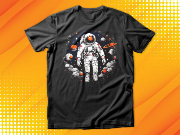 Astronaut swimming in galaxy t-shirt